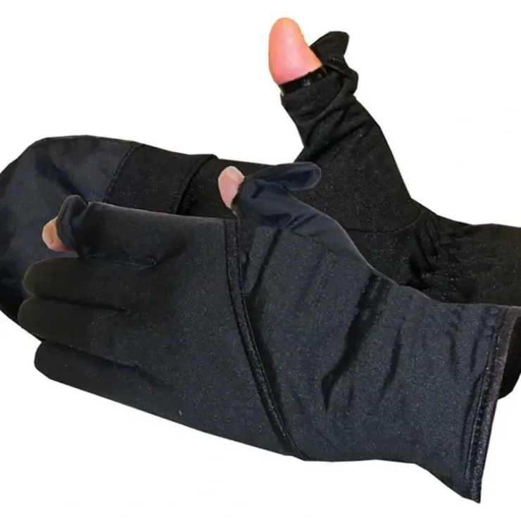 Glacier Gloves Ultra Light Angler Flip-Mitt Fishing Glove 739BK (Black, X-Large) - Your Premium Fishing Gear Store Rods Lines Baits Accessories^ Online