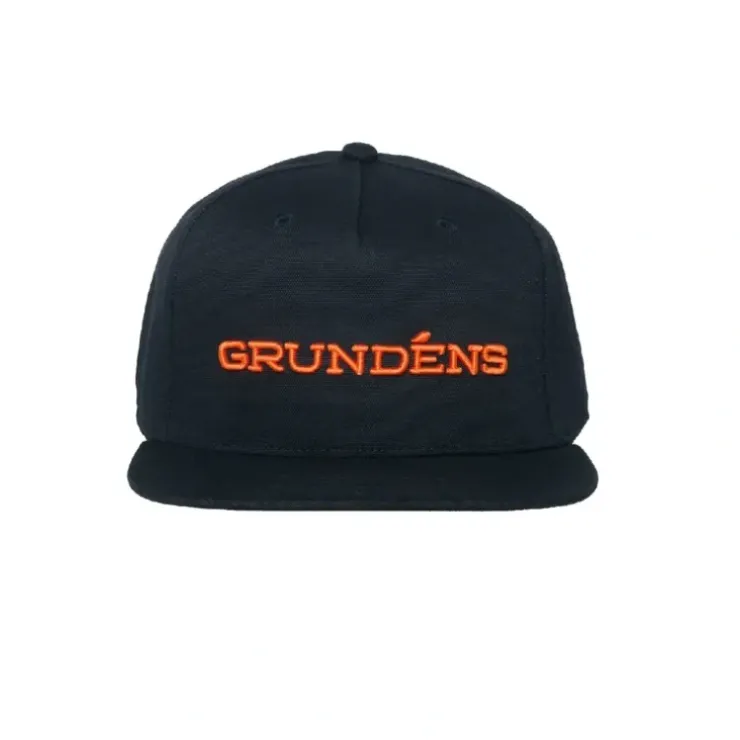 Grundens Logo Flat Brim- Navy - Your Premium Fishing Gear Store Rods Lines Baits Accessories^ Sale