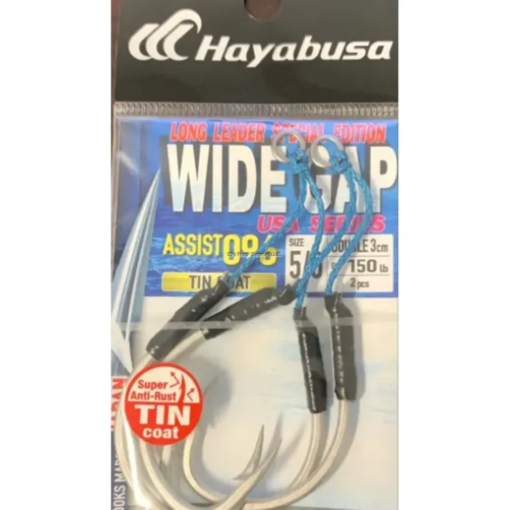 Hayabusa Assist Hook 096 - Tin Double - 3cm Leader, Size 5/0 - Your Premium Fishing Gear Store Rods Lines Baits Accessories^ Best Sale