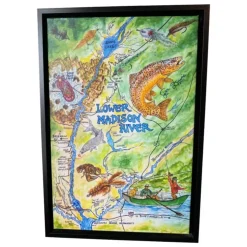 Ian Davis Lower Madison River Canvas with Frame - Your Premium Fishing Gear Store Rods Lines Baits Accessories^ Outlet
