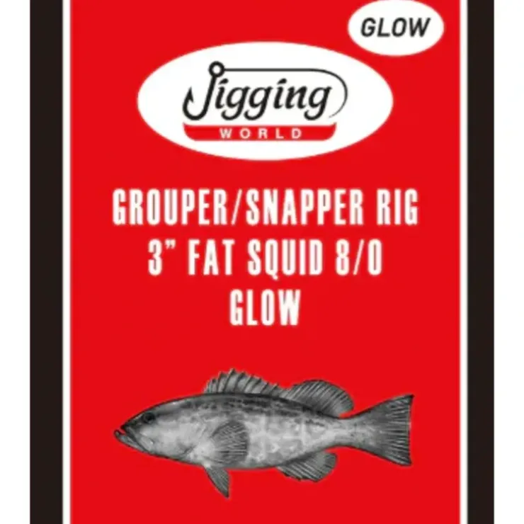 Jigging World Grouper/Snapper 3" Fat Squid Teaser Rigs - Your Premium Fishing Gear Store Rods Lines Baits Accessories^ Online