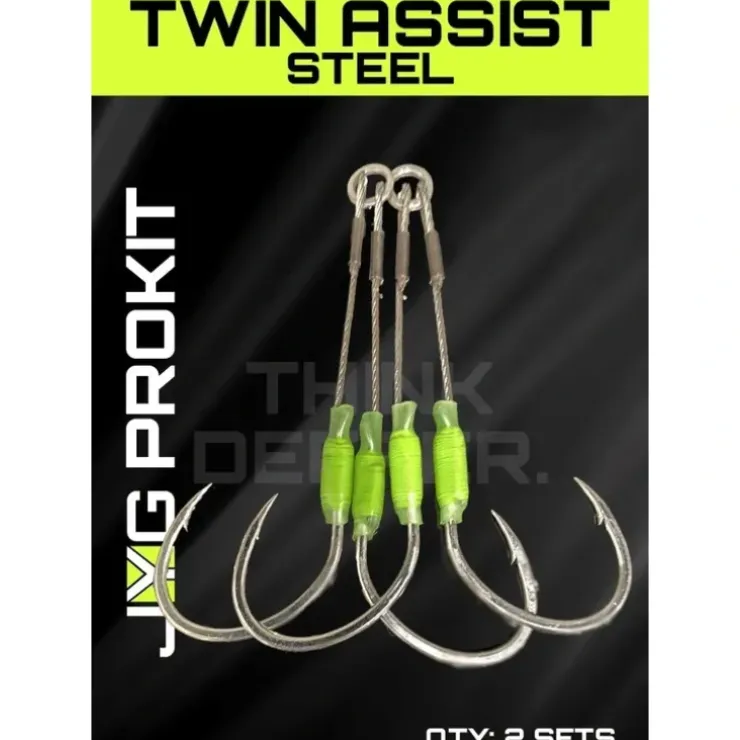 JYG Pro Fishing Twin Assist Hooks Steel- 4/0 - Your Premium Fishing Gear Store Rods Lines Baits Accessories^ Fashion
