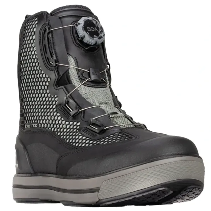 Korkers Chrome Lite Boot w/ Fixed Kling-On Rock Soles Black - Your Premium Fishing Gear Store Rods Lines Baits Accessories^ Cheap