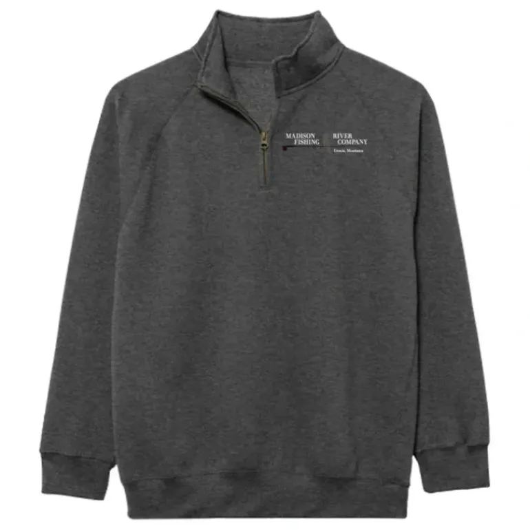 Logo Benchmark 1/4 Zip Sweatshirt Graphite Small Chest Logo - Your Premium Fishing Gear Store Rods Lines Baits Accessories* Shop All