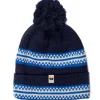 Logo Check Strip Cuff Beanie with Pom Navy/Mykonos/Vintage - Your Premium Fishing Gear Store Rods Lines Baits Accessories* Shop All