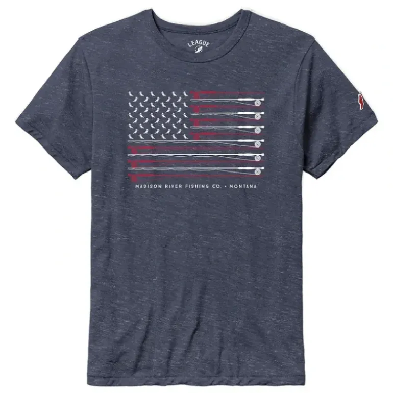 Logo Kingfisher Star Spangled S/S T-Shirt Heather Navy - Your Premium Fishing Gear Store Rods Lines Baits Accessories* Shop All