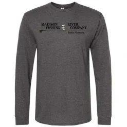 Logo L/S Cotton T-Shirt Charcoal Small - Your Premium Fishing Gear Store Rods Lines Baits Accessories* Shop All