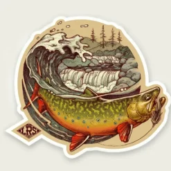 LRS Brook Trout Wave Decal - Your Premium Fishing Gear Store Rods Lines Baits Accessories* Shop All