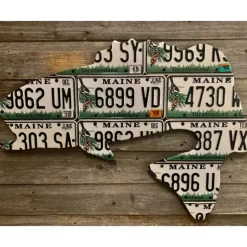 Maine Largemouth Bass License Plate Art - Your Premium Fishing Gear Store Rods Lines Baits Accessories* Shop All