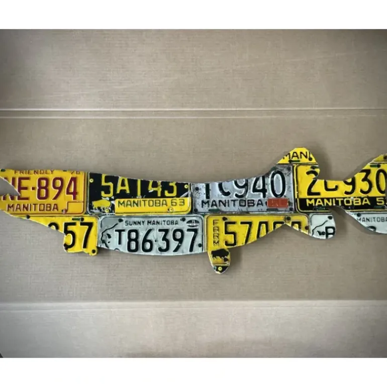 Manitoba Antique Pike/Muskie License Plate Art - Your Premium Fishing Gear Store Rods Lines Baits Accessories* Shop All