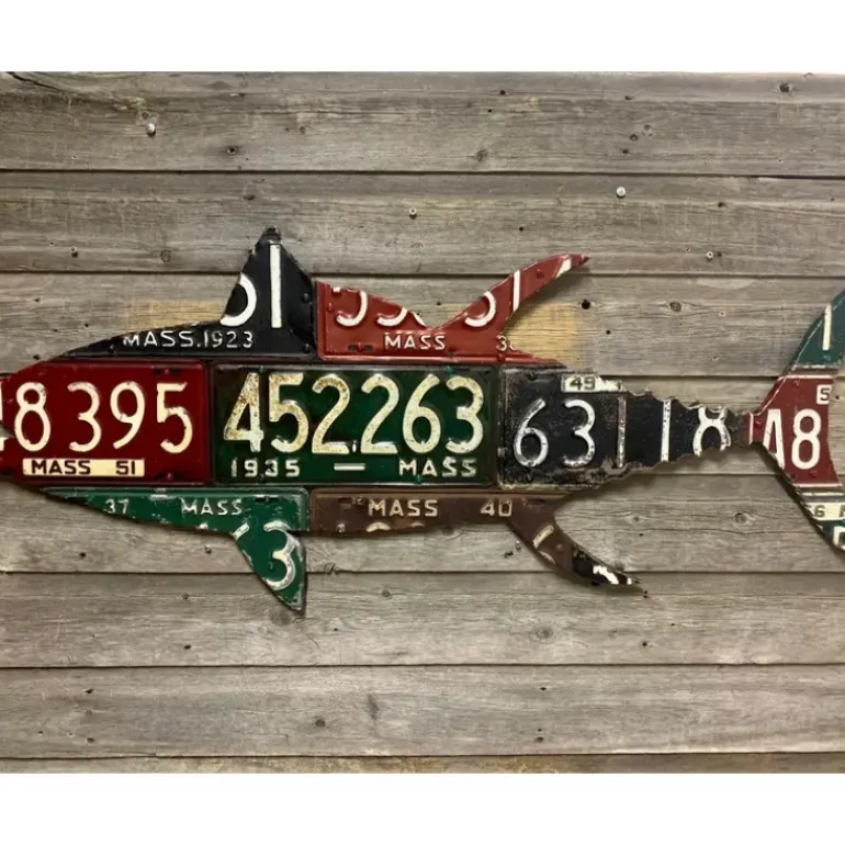 Massachusetts Tuna Antique License Plate Art - Your Premium Fishing Gear Store Rods Lines Baits Accessories* Shop All