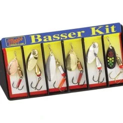 Mepps Basser Lure Kit, Assorted, Plain Treble Hook, Single Hook, 6 per Pack - Your Premium Fishing Gear Store Rods Lines Baits Accessories* Shop All