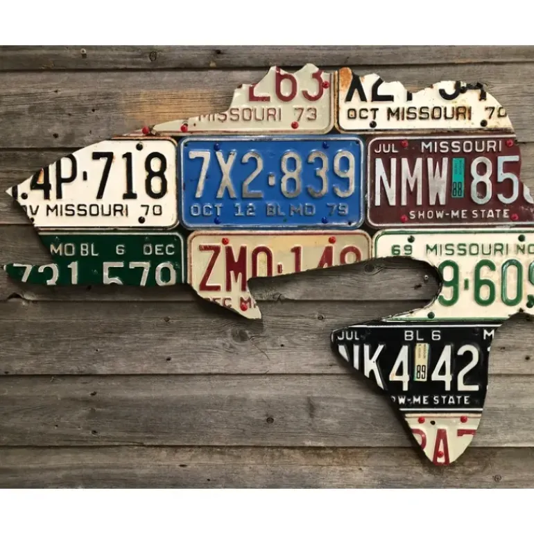 Missouri Largemouth Bass Vintage License Plate Art - Your Premium Fishing Gear Store Rods Lines Baits Accessories* Shop All