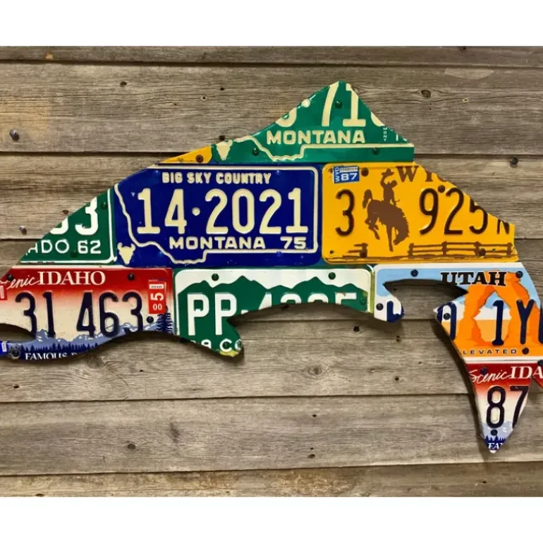 Mixed Western State Trout License Plate Art - Your Premium Fishing Gear Store Rods Lines Baits Accessories* Shop All