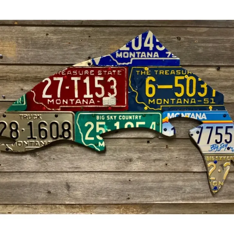 Montana Vintage Trout License Plate Art - Your Premium Fishing Gear Store Rods Lines Baits Accessories* Shop All