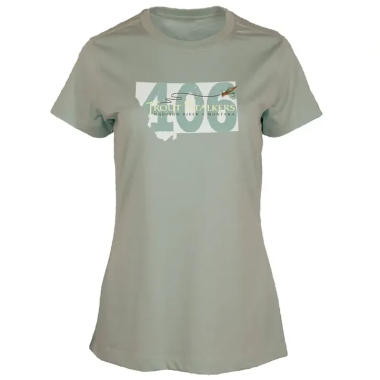 MTS Logo 406 Montana Womens Essential S/S T-Shirt Desert Sage - Your Premium Fishing Gear Store Rods Lines Baits Accessories* Fishing Line
