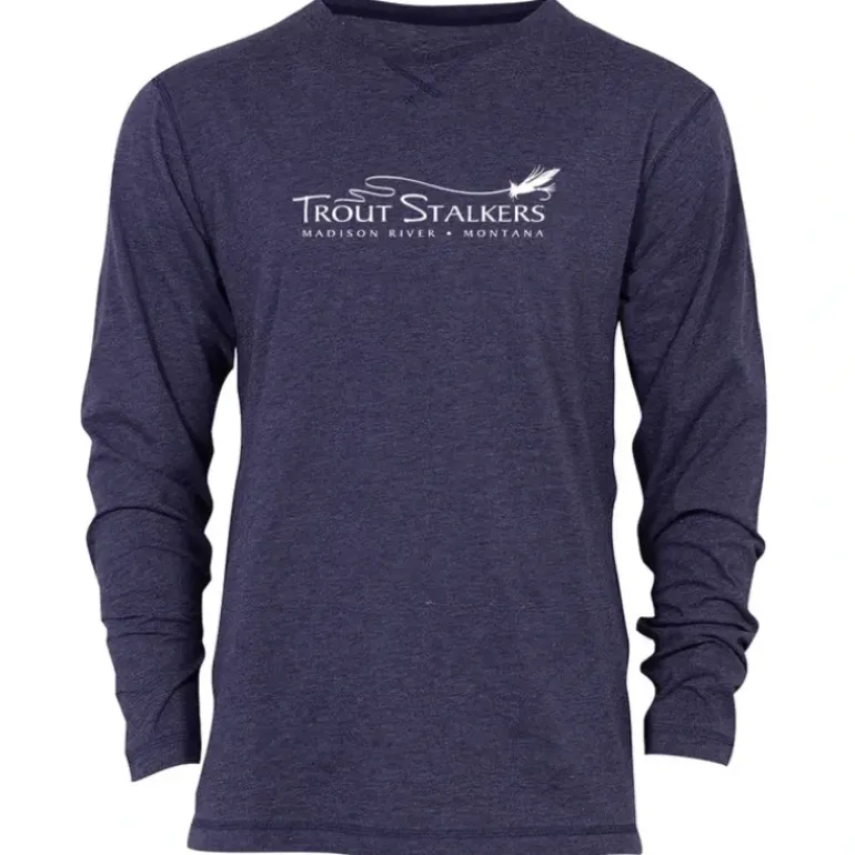 MTS Logo Slub L/S Crew Navy Heather - Your Premium Fishing Gear Store Rods Lines Baits Accessories* Shop All