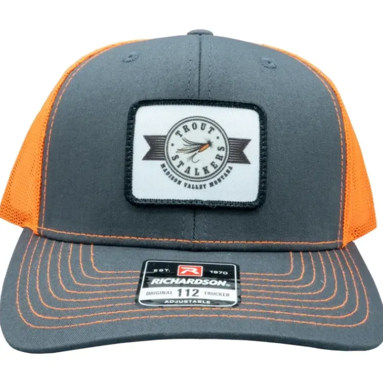 MTS Stamp Logo 112 Charcoal/Neon Orange Trucker - Your Premium Fishing Gear Store Rods Lines Baits Accessories* Shop All