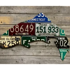 New England Antique Trout License Plate Art - Your Premium Fishing Gear Store Rods Lines Baits Accessories* Fly Fishing