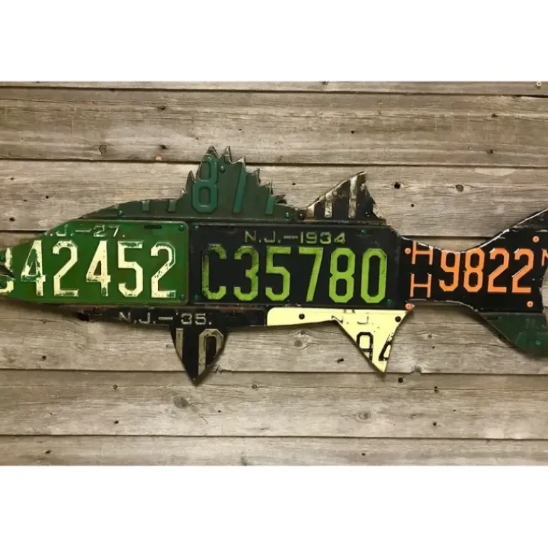 New Jersey Striped Bass License Plate Art - Your Premium Fishing Gear Store Rods Lines Baits Accessories* Shop All
