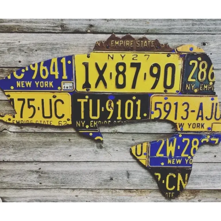 New York Largemouth Bass License Plate Art - Your Premium Fishing Gear Store Rods Lines Baits Accessories* Shop All