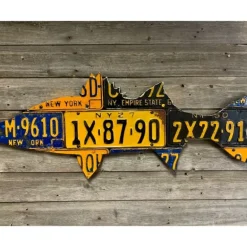 New York Striped Bass License Plate Art - Your Premium Fishing Gear Store Rods Lines Baits Accessories* Shop All