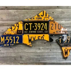 New York Vintage Trout License Plate Art - Your Premium Fishing Gear Store Rods Lines Baits Accessories* Shop All