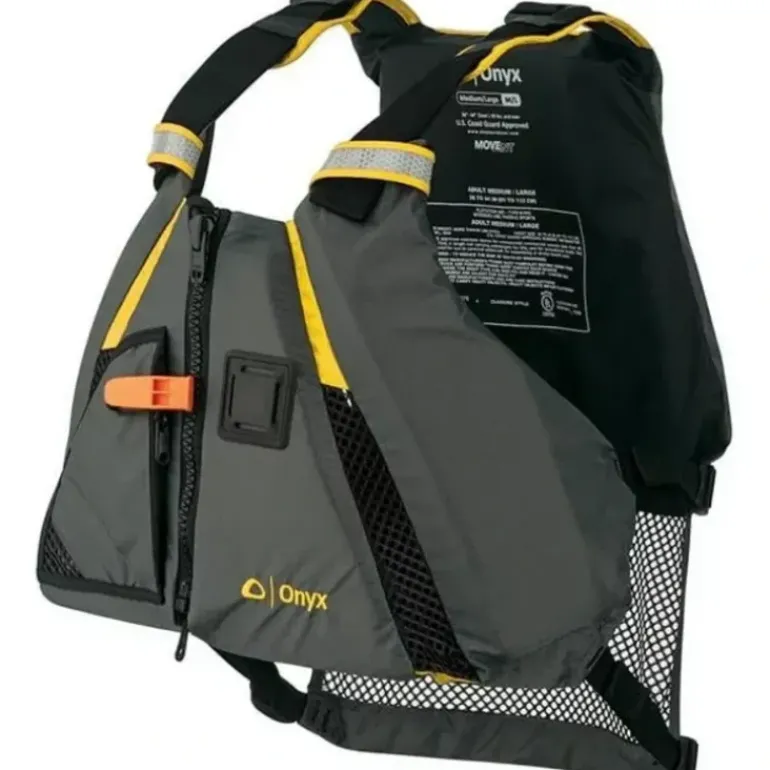 Onyx Movement Dynamic X-Large/XX-Large Yellow/Grey Life Vest - Your Premium Fishing Gear Store Rods Lines Baits Accessories* Shop All