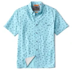 Orvis Printed Tech Chambray Short-Sleeved Shirt - Your Premium Fishing Gear Store Rods Lines Baits Accessories* Shop All