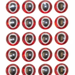 Oval Pupil 3D Eyes - Red/Black - Your Premium Fishing Gear Store Rods Lines Baits Accessories* Fly Fishing