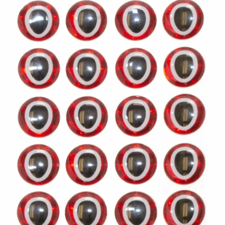 Oval Pupil 3D Eyes - Red/Black - Your Premium Fishing Gear Store Rods Lines Baits Accessories* Fly Fishing