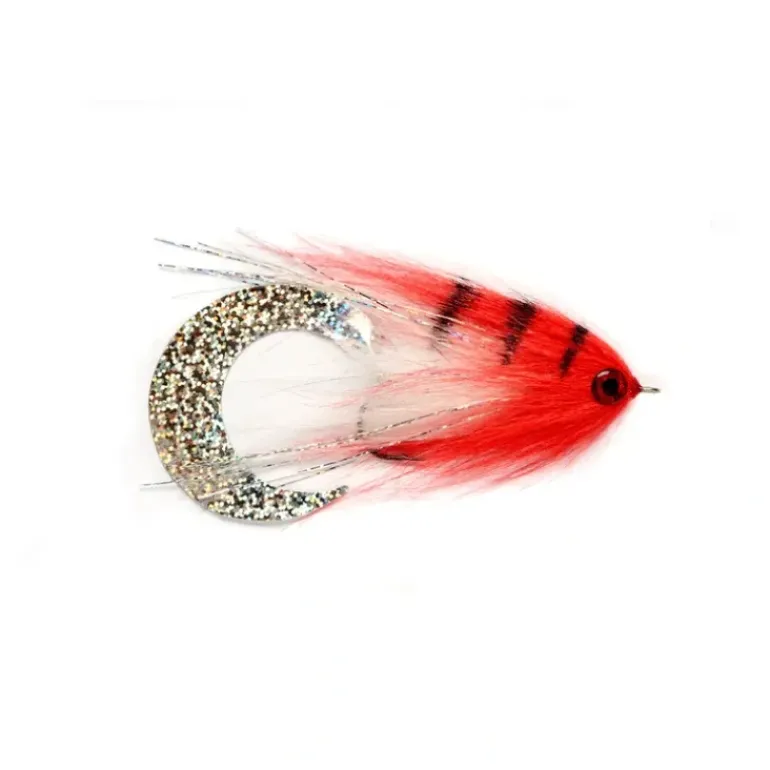 Paolo's Wiggle Tail White & Red - Your Premium Fishing Gear Store Rods Lines Baits Accessories* Fly Fishing