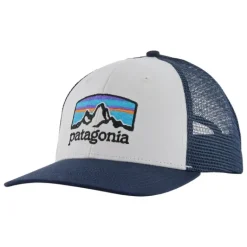 Patagonia Fitz Roy Horizons Trucker Hat White w/New Navy - Your Premium Fishing Gear Store Rods Lines Baits Accessories* Shop All