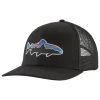 Patagonia Fitz Roy Trout Trucker Hat Black Mid Crown - Your Premium Fishing Gear Store Rods Lines Baits Accessories* Shop All