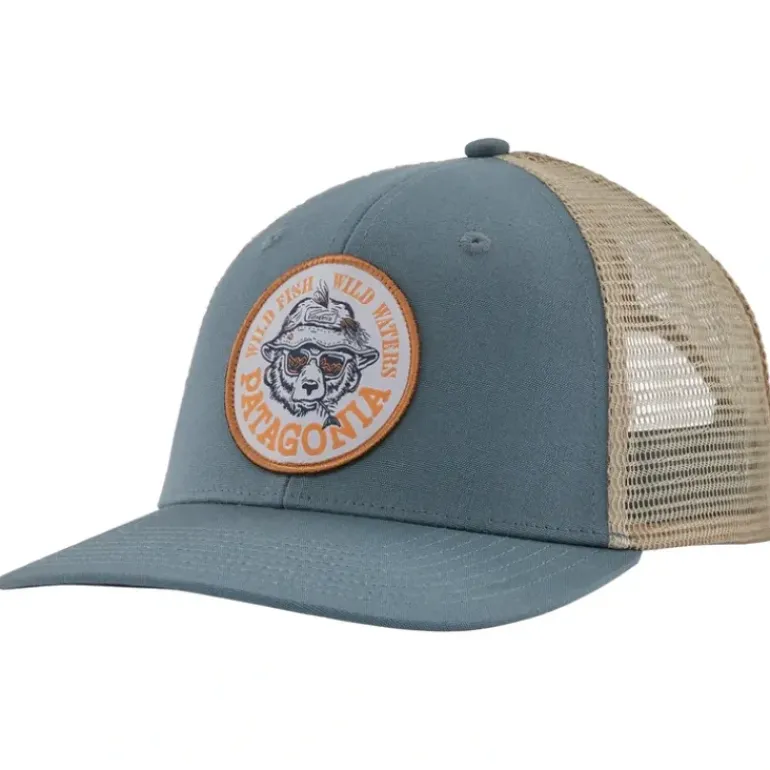 Patagonia Take a Stand Trucker Hat Wild Grizz: Plume Grey - Your Premium Fishing Gear Store Rods Lines Baits Accessories* Shop All