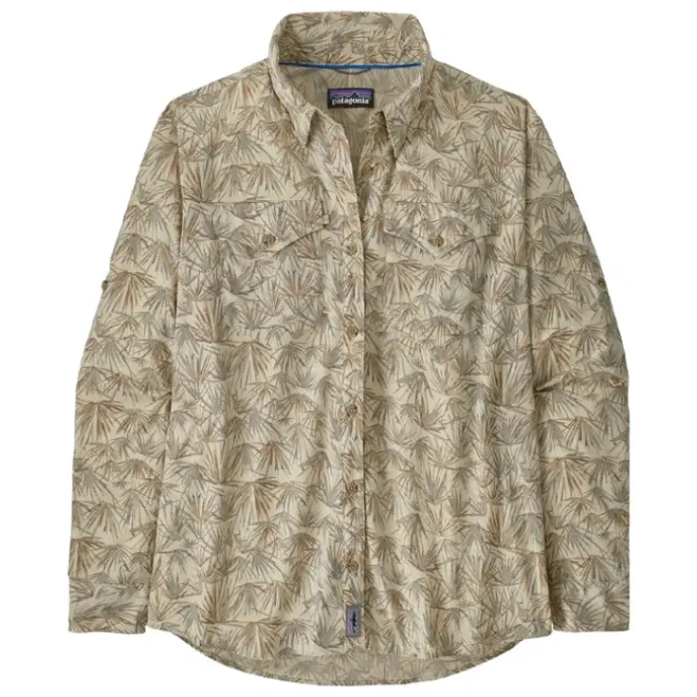 Patagonia Womens L/S Sun Stretch Shirt Grasslands: Dark Natural - Your Premium Fishing Gear Store Rods Lines Baits Accessories* Fly Fishing