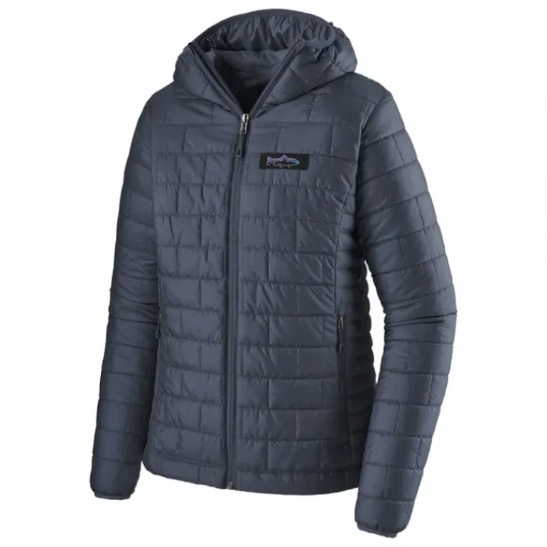Patagonia Womens Nano Puff Fitz Roy Trout Hoody Smolder Blue - Your Premium Fishing Gear Store Rods Lines Baits Accessories* Fishing Line