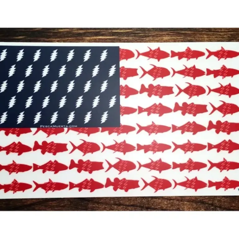 Pesca Muerta 'Merica Sticker - Your Premium Fishing Gear Store Rods Lines Baits Accessories* Fly Fishing