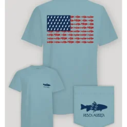Pesca Muerta S/S Pocket T-Shirt 'Merica Foamy Blue - Your Premium Fishing Gear Store Rods Lines Baits Accessories* Shop All