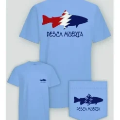 Pesca Muerta S/S Pocket T-Shirt Sky Blue - Your Premium Fishing Gear Store Rods Lines Baits Accessories* Shop All