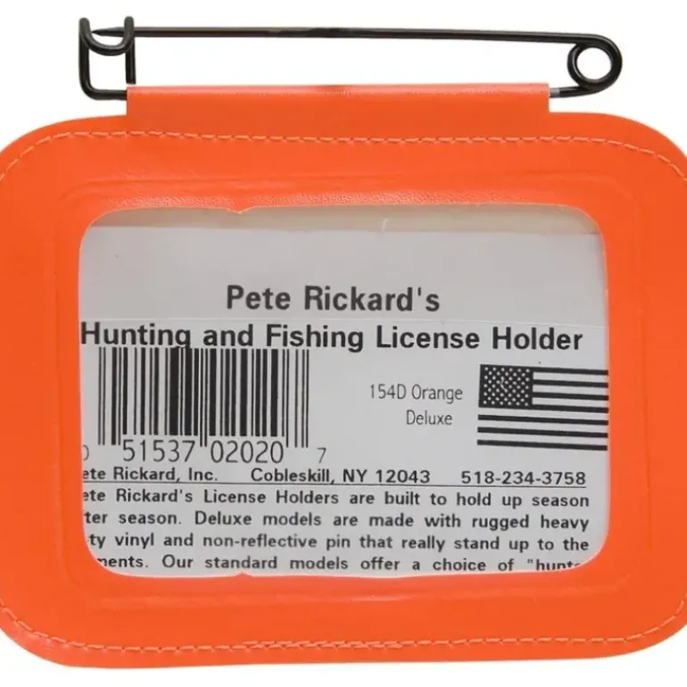 Pete Rickard License Holder Orange Heavy-Duty Vinyl - Your Premium Fishing Gear Store Rods Lines Baits Accessories* Shop All