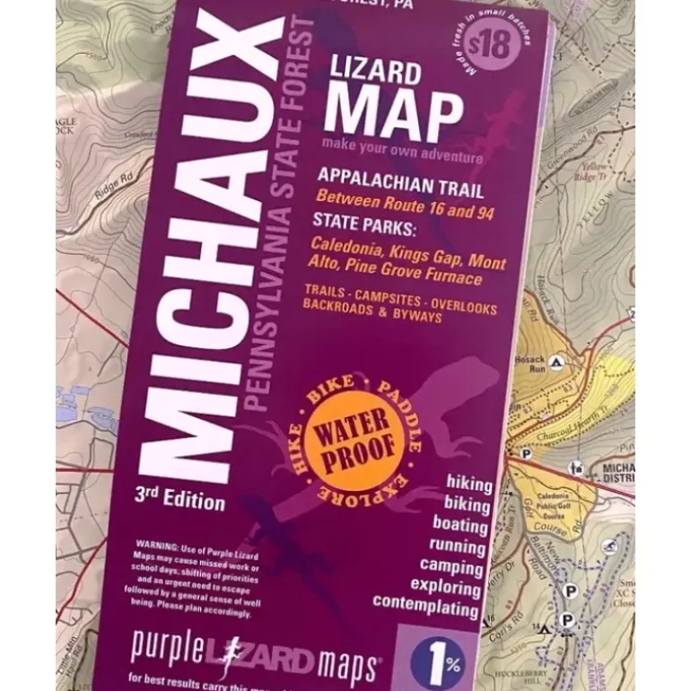 Purple Lizard Map - Michaux 3rd Edition - Your Premium Fishing Gear Store Rods Lines Baits Accessories* Fishing Line