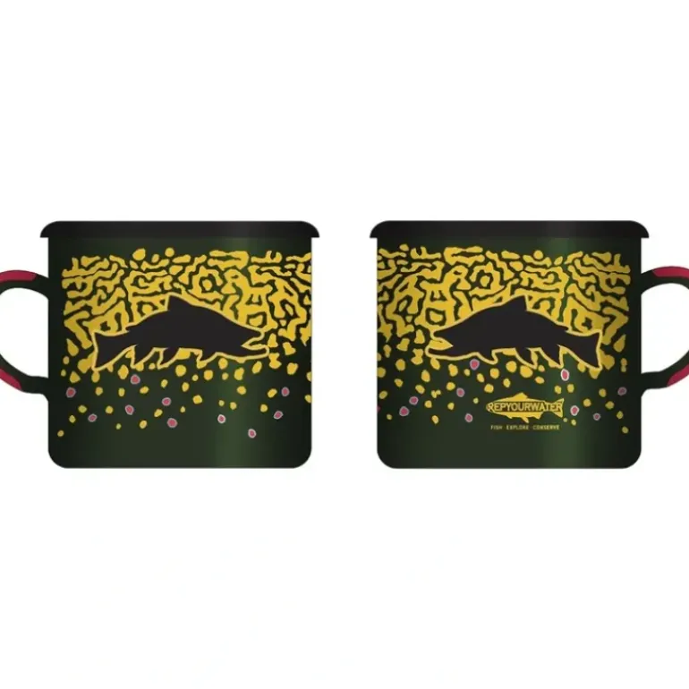 Rep Your Water Brookie Flank Enamel Camp Mug - Your Premium Fishing Gear Store Rods Lines Baits Accessories* Shop All