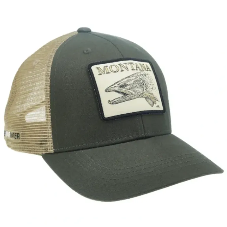 Rep Your Water Montana Artist's Reserve Trucker Green/Tan - Your Premium Fishing Gear Store Rods Lines Baits Accessories* Shop All