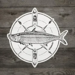 Rep Your Water Tarpon Compass Sticker - Your Premium Fishing Gear Store Rods Lines Baits Accessories* Shop All
