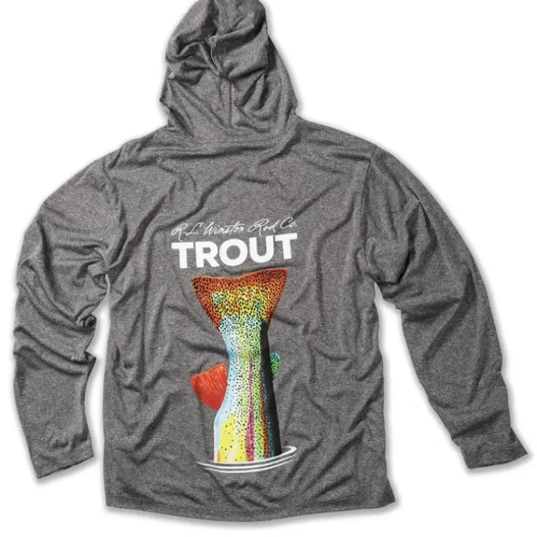 R.L. Winston Trout Tech Hooded Shirt Charcoal Grey - Your Premium Fishing Gear Store Rods Lines Baits Accessories* Shop All