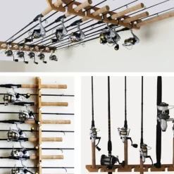 Rush Creek 3 in 1, 2-Piece 11-Rod Wall/Ceiling Rod Rack - Your Premium Fishing Gear Store Rods Lines Baits Accessories* Rods