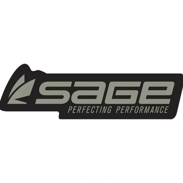 SAGE Logo Decal Steel/Black Sticker - Your Premium Fishing Gear Store Rods Lines Baits Accessories* Shop All