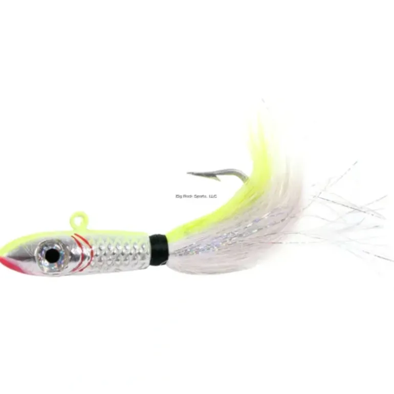 Sea Striker Bucktail Big Game Jig with Rattle/Grub Keeper, 6oz, 9/0, Chartreuse - Your Premium Fishing Gear Store Rods Lines Baits Accessories* Shop All