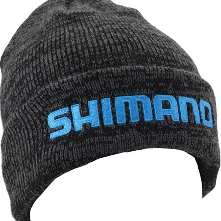 Shimano Embroidered Logo Heather Beanie, Knitted cap, One Size Fits Most,Gray - Your Premium Fishing Gear Store Rods Lines Baits Accessories* Shop All
